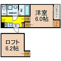 ラハト今池 1Kの間取図画像