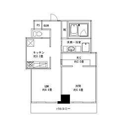 SLR吹上 1LDKの間取図画像