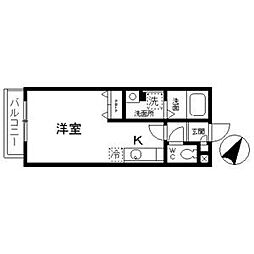 ロイヤル塩釜 1Kの間取図画像