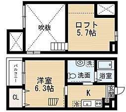 Kohimari志賀本通 1Kの間取図画像
