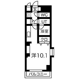 ノヴェル新栄 ワンルームの間取図画像