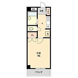 Kコート 1Kの間取図画像
