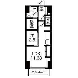 アーレックス丸の内2 1LDKの間取図画像