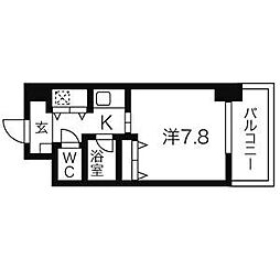AXIS桜通内山 1Kの間取図画像