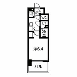 エスリード上前津リビア 1Kの間取図画像