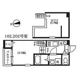 ハーモニーテラス黒門町 1Kの間取図画像