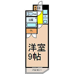 シテイライフ春里 1Kの間取図画像