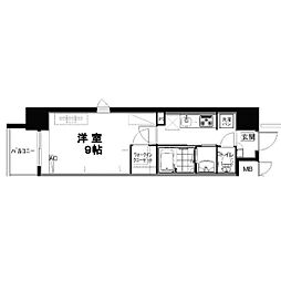 アモンリオブランシュ 1Kの間取図画像