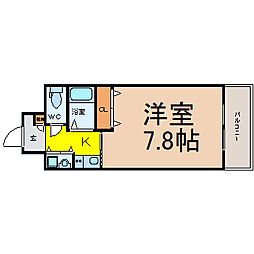 AXIS桜通内山 1Kの間取図画像