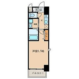 エントピア桜山 7階1Kの間取り