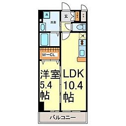 マイアトリア栄 2階1LDKの間取り