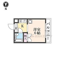 ジュネス神殿 1Kの間取図画像