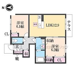 ロイヤル法隆寺 2LDKの間取図画像