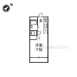 ハイツ内田 ワンルームの間取図画像