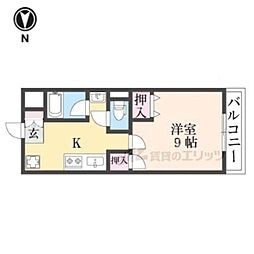 杉ケ町北ビル 1Kの間取図画像