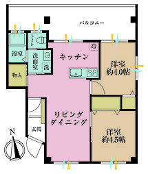 ニューイースタンハイツ 2DKの間取り