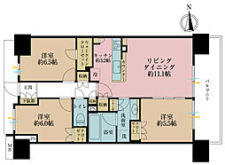 クレヴィア住吉 3LDKの間取図画像