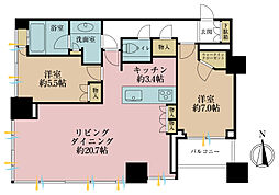シティタワーズ豊洲ザ・シンボル 2LDKの間取図画像