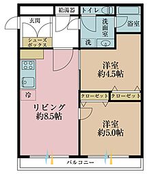 西荻リリエンハイム 2LDKの間取図画像