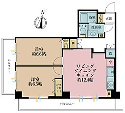 ダイアパレス大島 2LDKの間取り