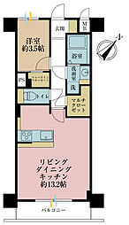 チュリス武蔵小山 1LDKの間取図画像