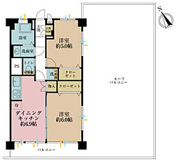 井草サマリヤマンション 2DKの間取図画像