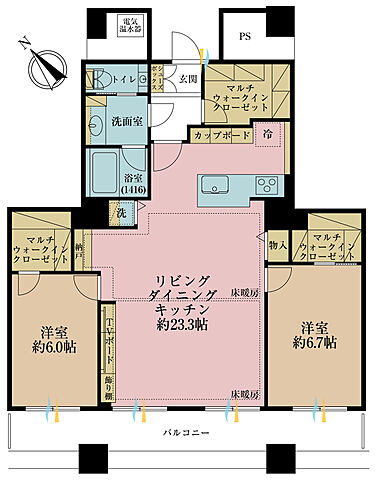 間取り 晴海アイランドトリトンスクエアビュータワー 43階/-