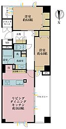 アトラス江戸川アパートメント 2LDKの間取図画像