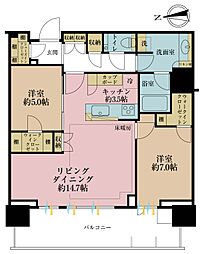HARUMI FLAG SEA VILLAGEA棟 2LDKの間取図画像