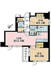 ピアース銀座レジデンス 1LDKの間取図画像