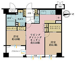 ブライトスクエア 2LDKの間取図画像