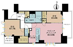 シティタワー・ルフォン九段の杜 2LDKの間取図画像