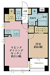オーベル横浜戸部本町 1LDKの間取図画像