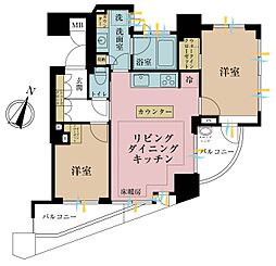 D'グランセ白金 2LDKの間取図画像