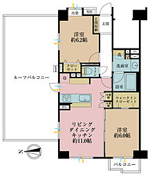 コンポーゼ亀戸 2LDKの間取図画像