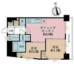 パールハイツ桜上水 2DKの間取図画像