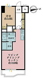 築地永谷コーポラス 1LDKの間取図画像
