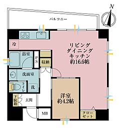 グランドメゾン高円寺 1LDKの間取図画像
