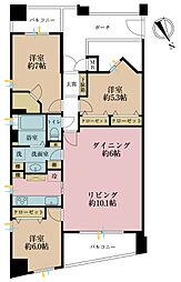 リシェ横浜山下公園 3LDKの間取図画像