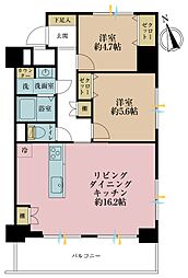 ダイアパレス東砂 2LDKの間取図画像