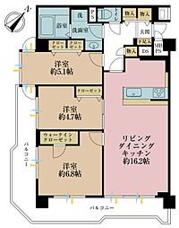 パシフィックニュー中野 3LDKの間取図画像