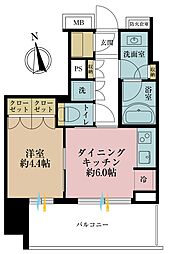 ブリリア秋葉原 1DKの間取図画像