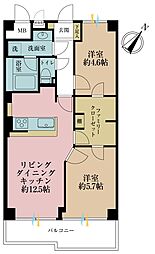 ソフトタウン晴海 2LDKの間取図画像