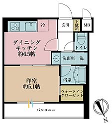 トーカンキャステール荻窪 1DKの間取図画像