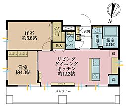 ベルディ早稲田東 2LDKの間取図画像