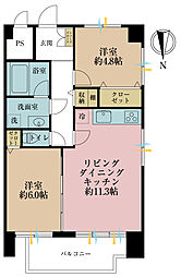 シャンピア北沢 2LDKの間取図画像