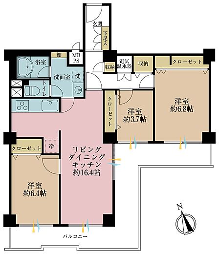 3LDK 間取り