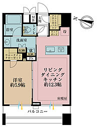 ファーストリアルタワー新宿 1LDKの間取図画像