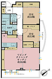グランヴェール高円寺EAST 2LDKの間取図画像