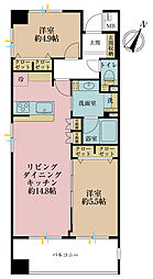 エフローレ日本橋 2LDKの間取図画像